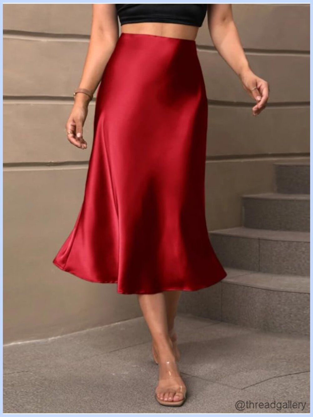 Women's High-Waisted Satin Skirt Elegant Daily Wear Party Skirt